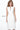 Ivory V neck knee length dress 03567