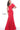 Red one shoulder evening dress 03856
