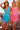 pink and blue short dress  04189