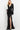 High slit black evening dress 04501