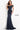 Navy lace fitted mob and evening dress 05059