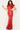 red feather neckline dress 06166
