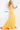 Bright yellow long train prom gown 06763