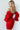 Red long sleeves cocktail dress 07558