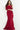 Off the shoulder cranberry evening dress 08699