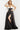 Off white black satin gown 09055