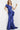 Asymmetric neck indigo evening dress 09201