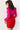 Pink red shoulder pads short dress 09586