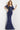 Short sleeve navy evening gown 09591