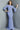 Bell sleeve blue evening dress
