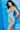 Plunging neck blue multi dress 09907