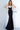 Black white form fitting evening dress Jovani 12020