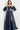 Navy high slit a line gown 22257
