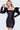 Jovani 22269 Black Pleather Long Sleeve Open Back Short Dress