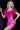 Jovani 22349 Hot Pink Embellished Feather Neck Romper