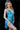 Plunging illusion neck blue short dress 22905