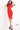 One shoulder red scuba cocktail dress Jovani 23866