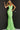 green multi fitted dress 1012