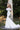 Jovani strapless feather trim wedding gown 63891