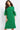Jovani 07341 Emerald Short Feather Sleeve Tea Length Dress