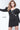 Black sheath V neck short dress M3229
